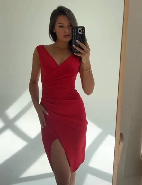 Krótka Sukienka Laura - czerwony